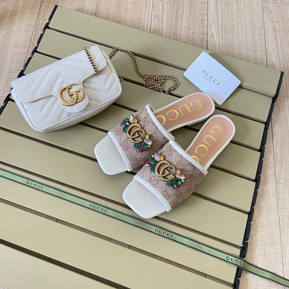 Vintage Embossed Canvas Slippers