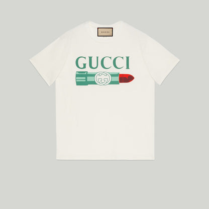 T-shirt imprimé rouge à lèvres
