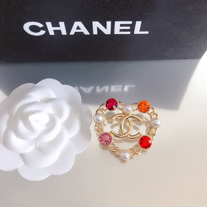 Broche Cœur Diamant Coloré