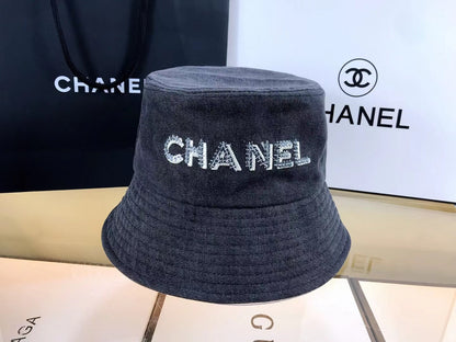 Sombrero de cubo de mezclilla con logo de diamante