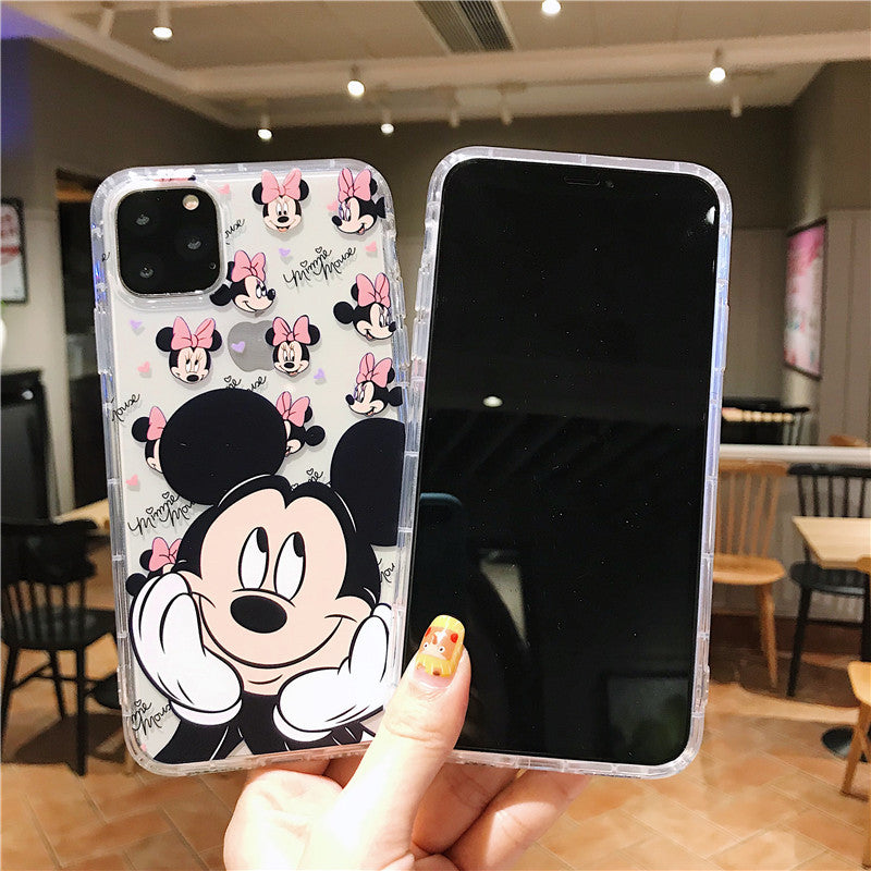 Funda de silicona transparente de dibujos animados mona
