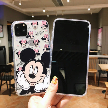 Funda de silicona transparente de dibujos animados mona