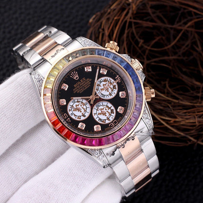 Premium Stainless Steel Mechanical Chronograph Watch 7 Color Options Classic Sport Luxury Style