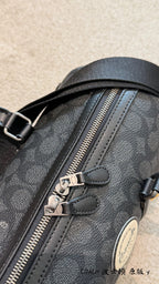 Men’s Small Travel Bag – Sleek Black & Grey Monogram Style
