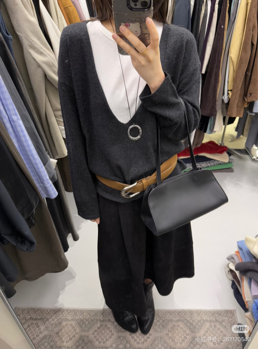 Minimalist Taupe Brown Shoulder Bag
