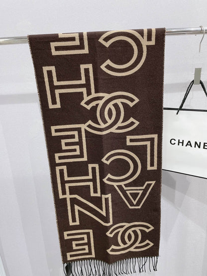 Écharpe/Châle en sergé jacquard à logo Temperament