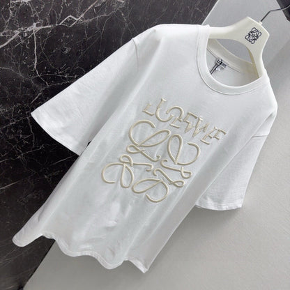 Nouveau T-shirt brodé lettre irrégulière
