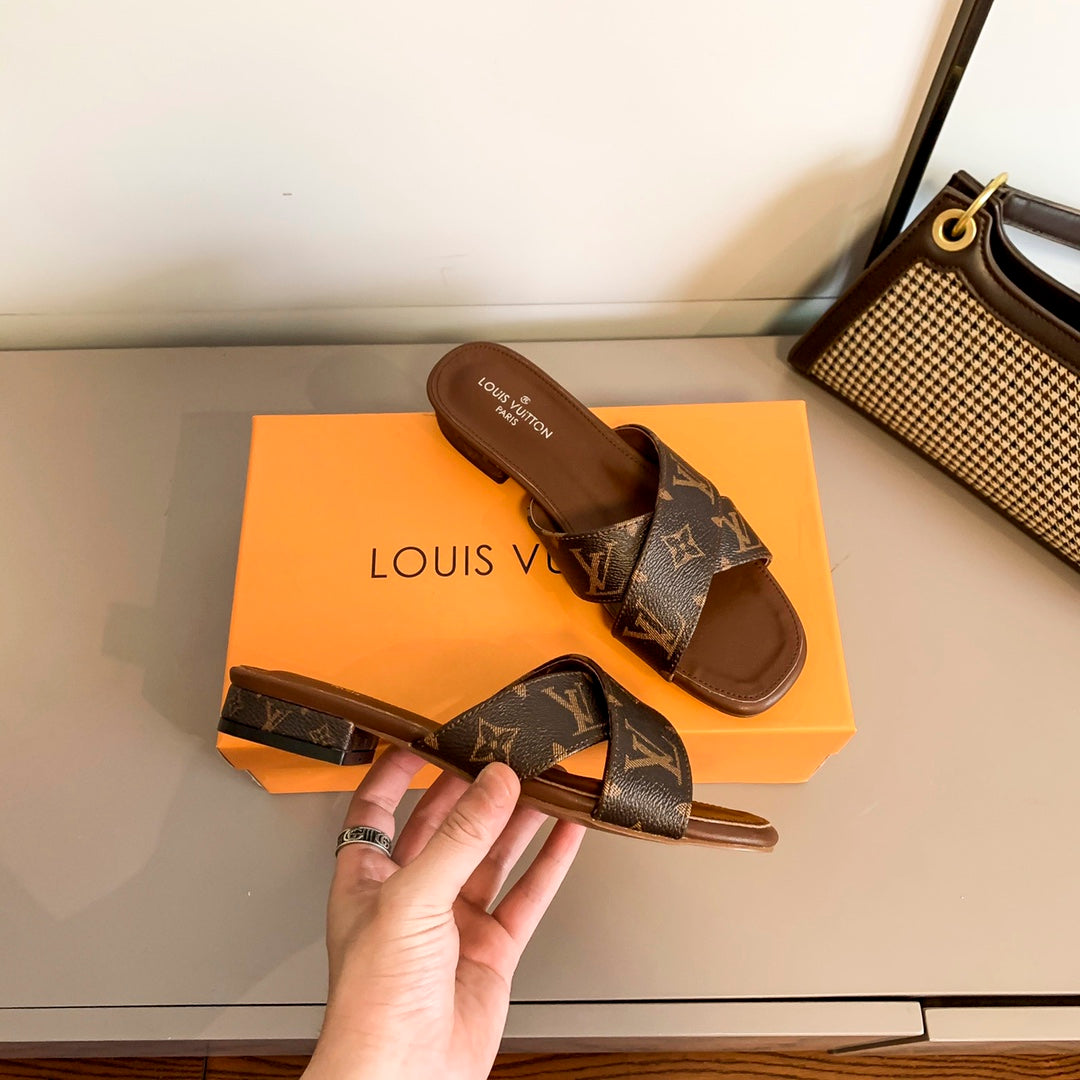 Cross Strap Flat Sandals