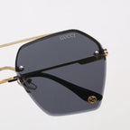 Luxury Rimless Hexagonal Double Bridge Sunglasses