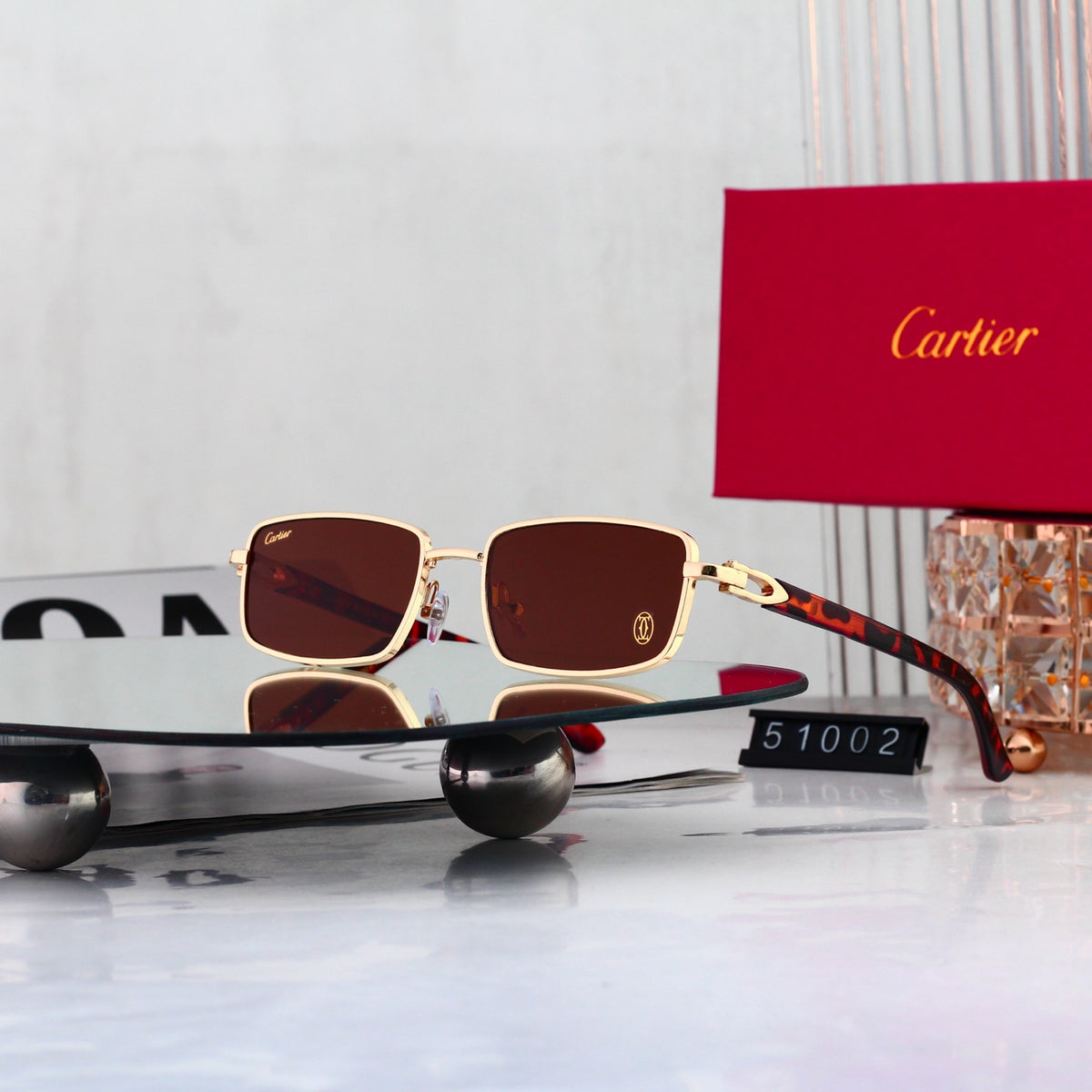 7 Color classic Rectangular Metal Sunglasses - 51002