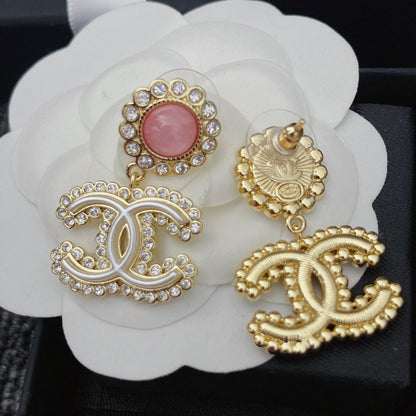 Pendientes de Diamantes y Cristales de Flores