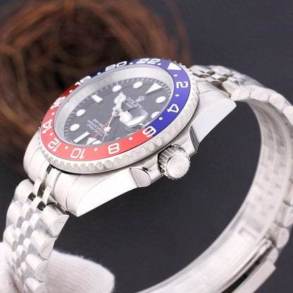 Premium Stainless Steel Mechanical GMT Watch 4 Color Options Classic Sport Luxury Style