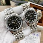 Classic Stainless Steel Luxury Dress Watch – 5-Color Dial Collection with Crystal Markers, Elegant Gold & Two-Tone Finishes