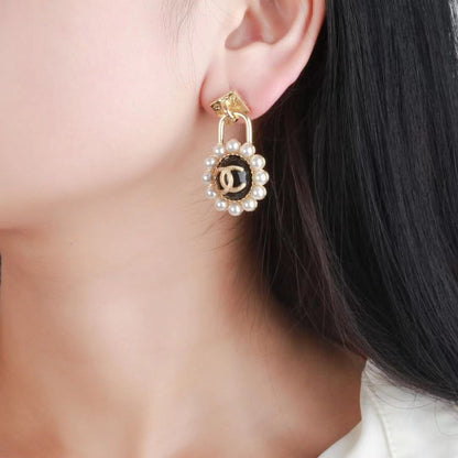 Boucles d'oreilles perles et cadenas