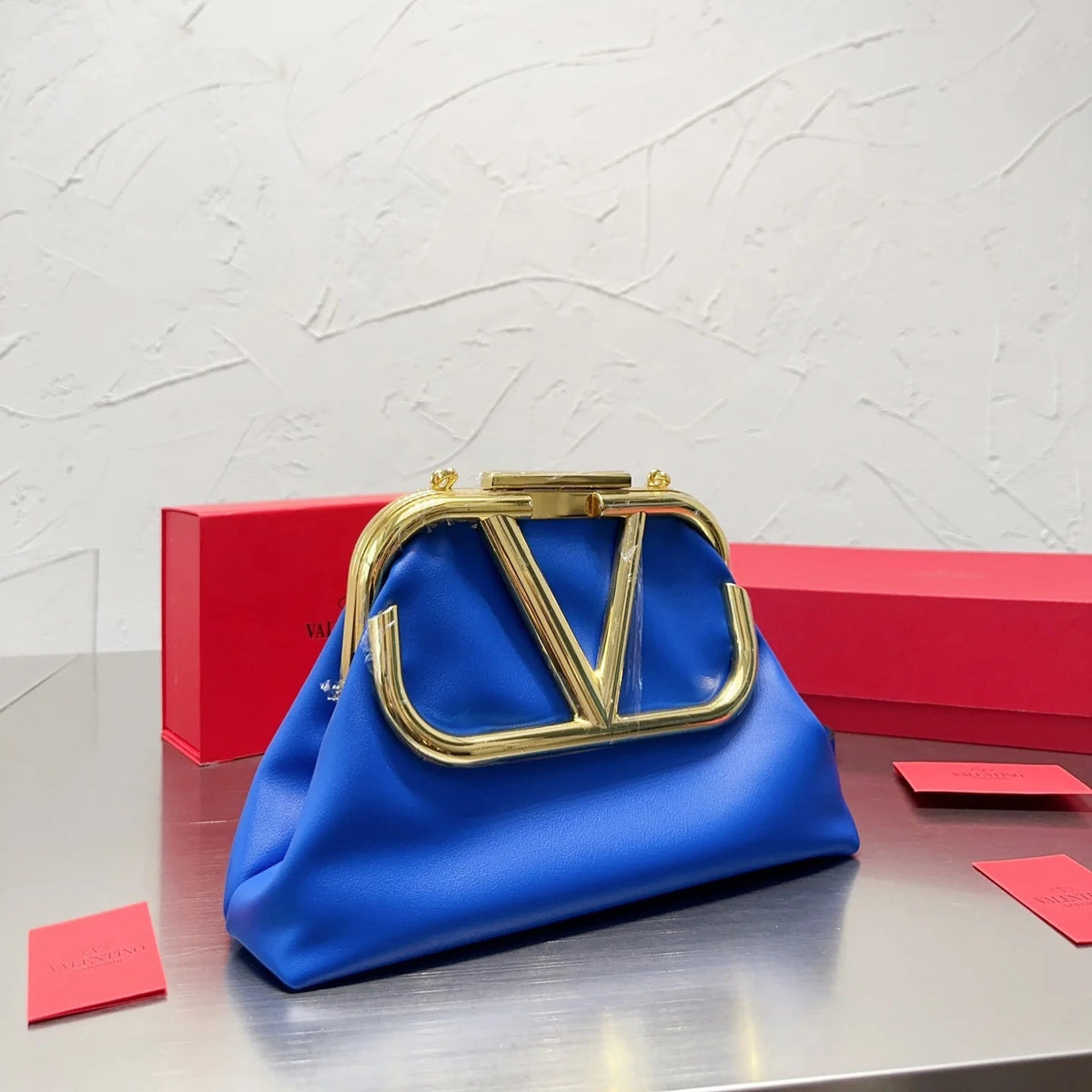 Shoulder Clutch Bag in Calfskin
