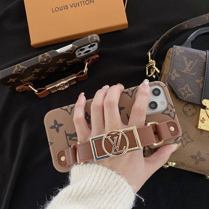 Étui-bracelet en cuir imprimé monogramme
