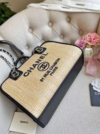 Sac chaîne fourre-tout tissé brodé
