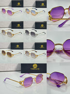 Retro Octagonal Metal Frame Sunglasses - VE7223