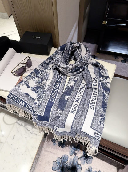 2026 New Jungle Animal Cashmere Scarf – Artistic Botanical Jacquard, French-Inspired Vintage Style