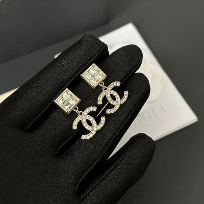 Pendientes de Diamantes Cuadrados Vintage