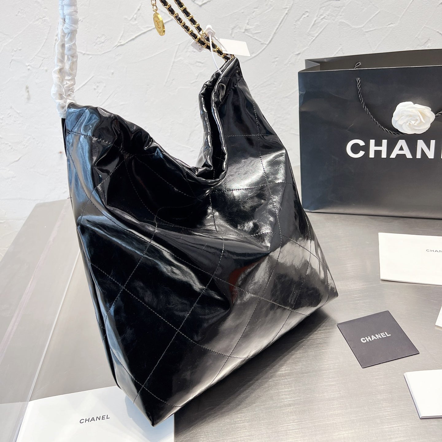 Sac shopping en cuir huilé 22s