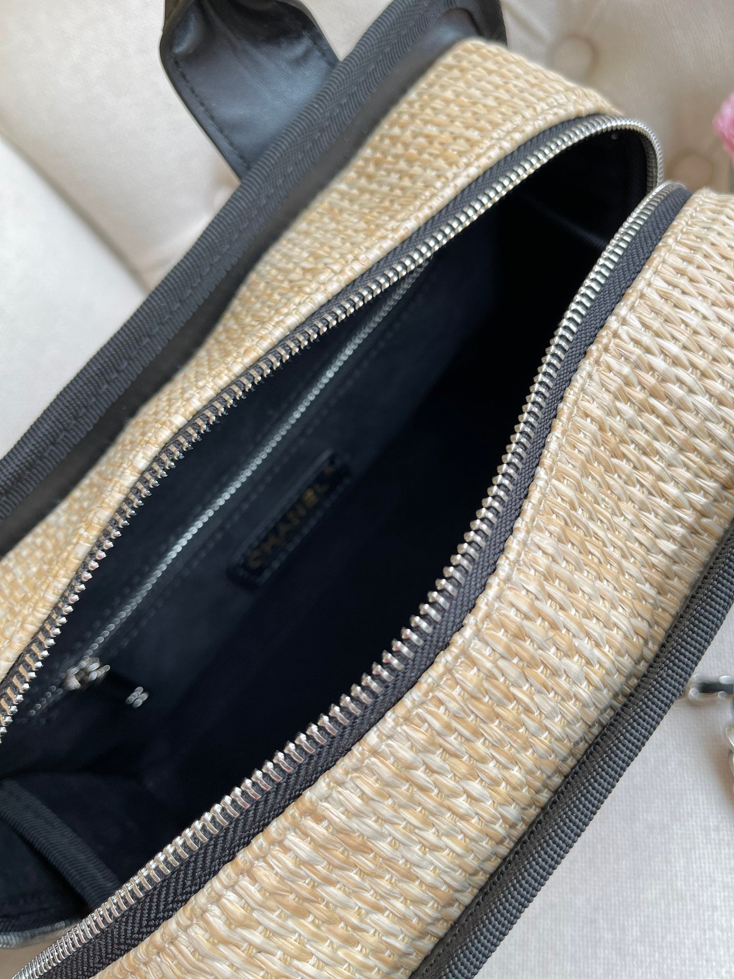 Sac chaîne fourre-tout tissé brodé