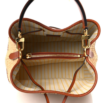 Sac seau en paille gaufrée