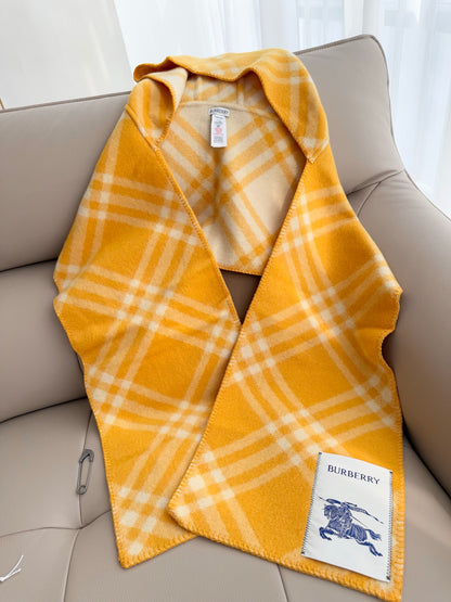 ✨ In Stock | 2025 New Year Hooded Checkered Wool Shawl – Elegant Blanket-Style Wrap