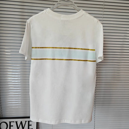 T-shirt papillon brodé logo doré