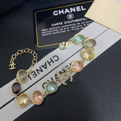 Bracelet perles de verre colorées