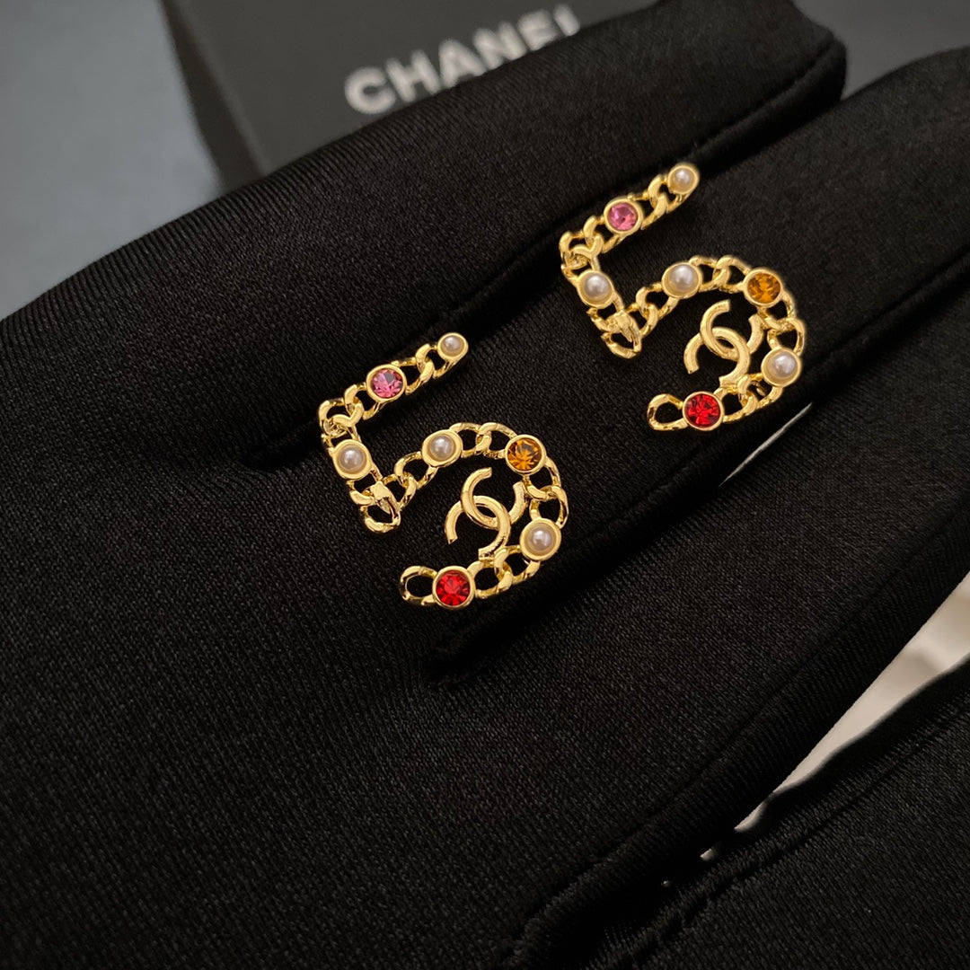 Boucles d'oreilles clous Lucky 5 Diamant et Perle