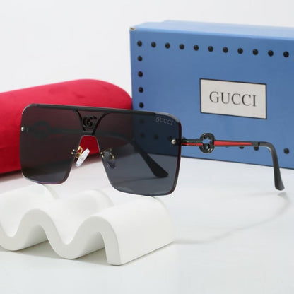 7 colors square half-frame metal sunglasses