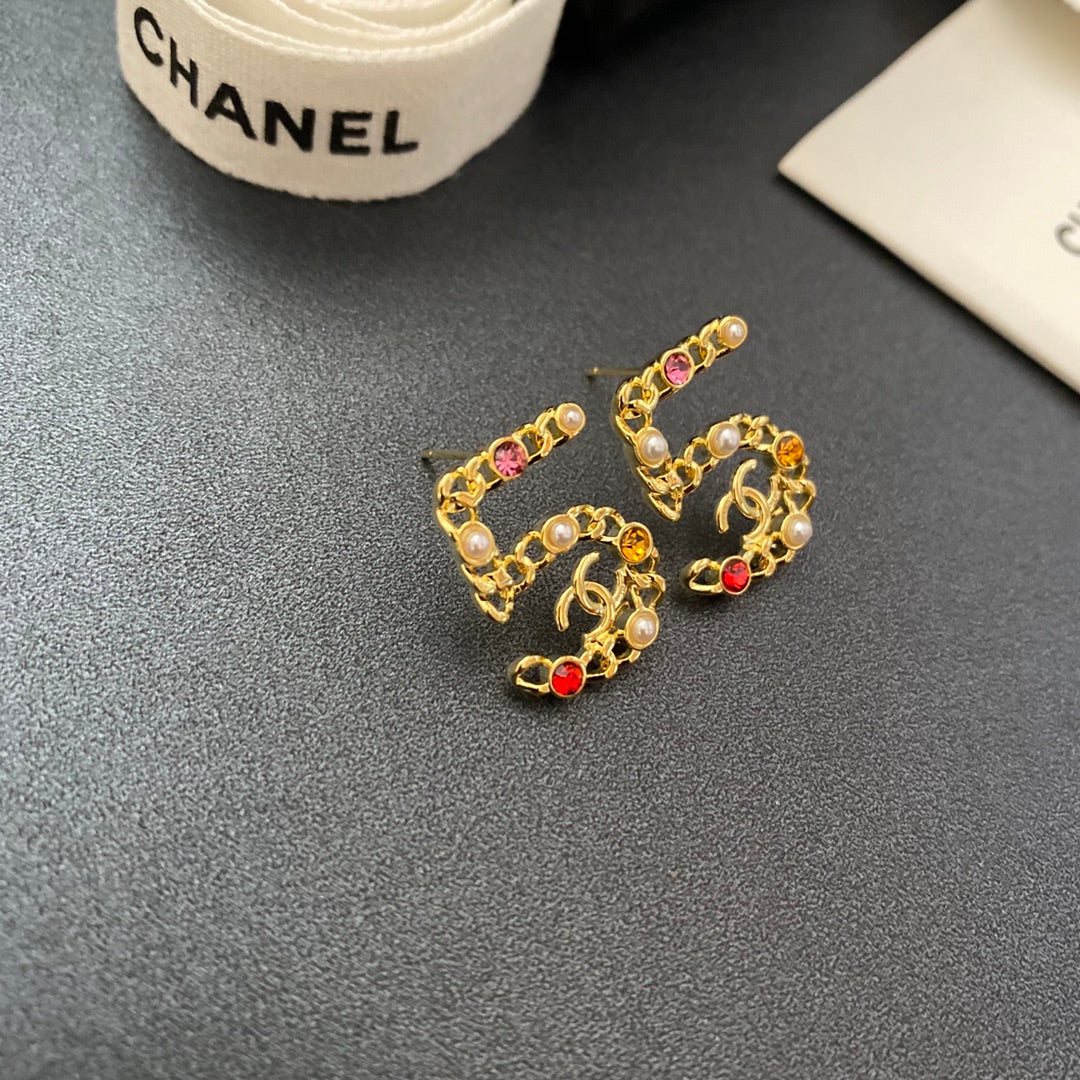 Boucles d'oreilles clous Lucky 5 Diamant et Perle