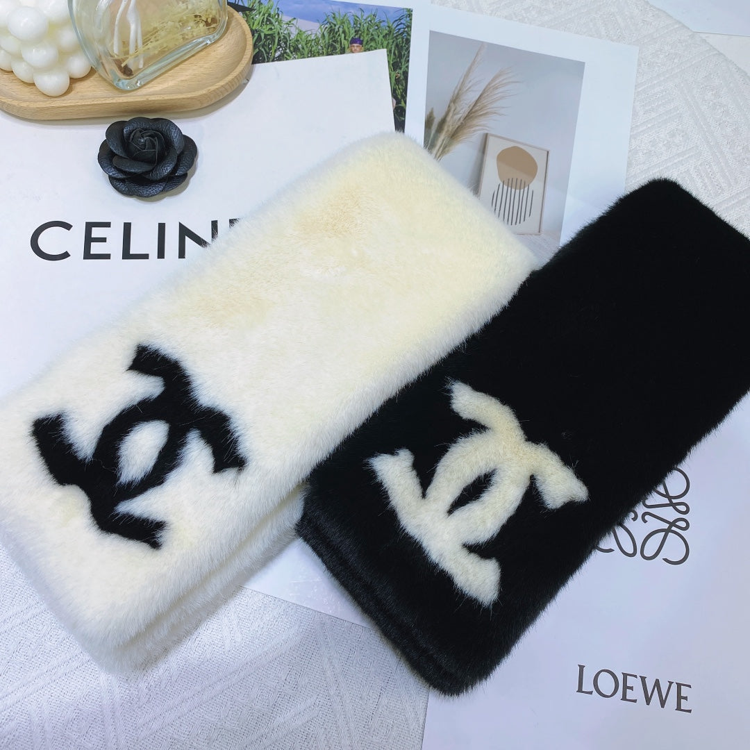 Écharpe polyvalente en peluche de vison