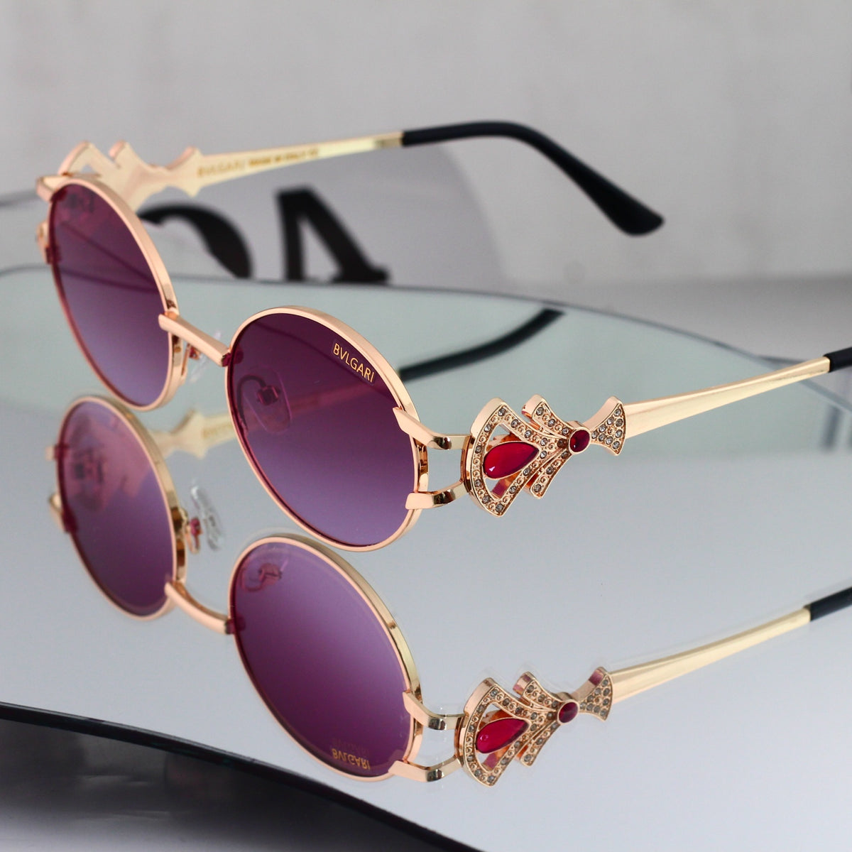 Luxury Vintage Oval Metal Frame Sunglasses - 08177