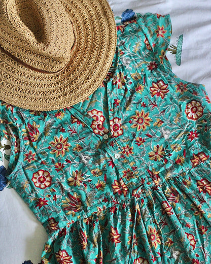 Robe courte Saheli en henné