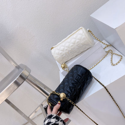 Bolso Cilindro Cadena Bordado