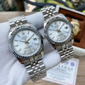 4-Style Luxury Collection (Silver, Two-Tone & Gold-Tone), Elegant Roman Numerals & Fluted Bezel