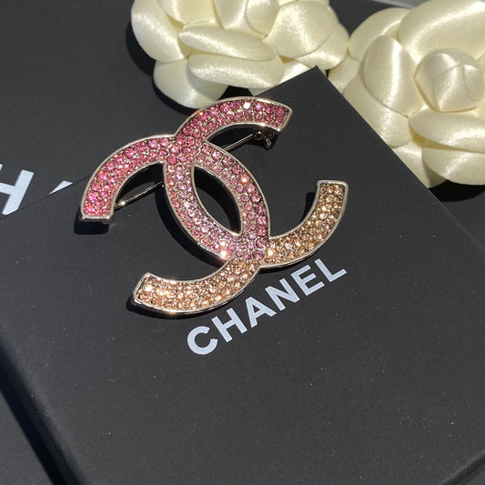 Broche Strass Rose Dégradé