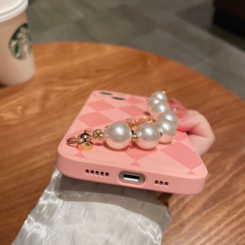 Estuche de Cuero con Pulsera de Cadena de Perlas