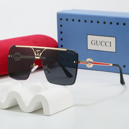 7 colors square half-frame metal sunglasses