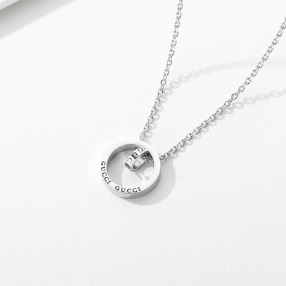 Creative Double Ring Necklace