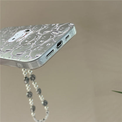 Funda con diseño de perro chapada en oro rosa