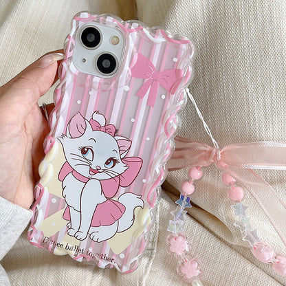 Funda de gato con estampado de ondas rosas
