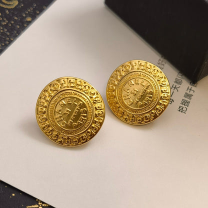 Boucles d'oreilles rondes estampées vintage