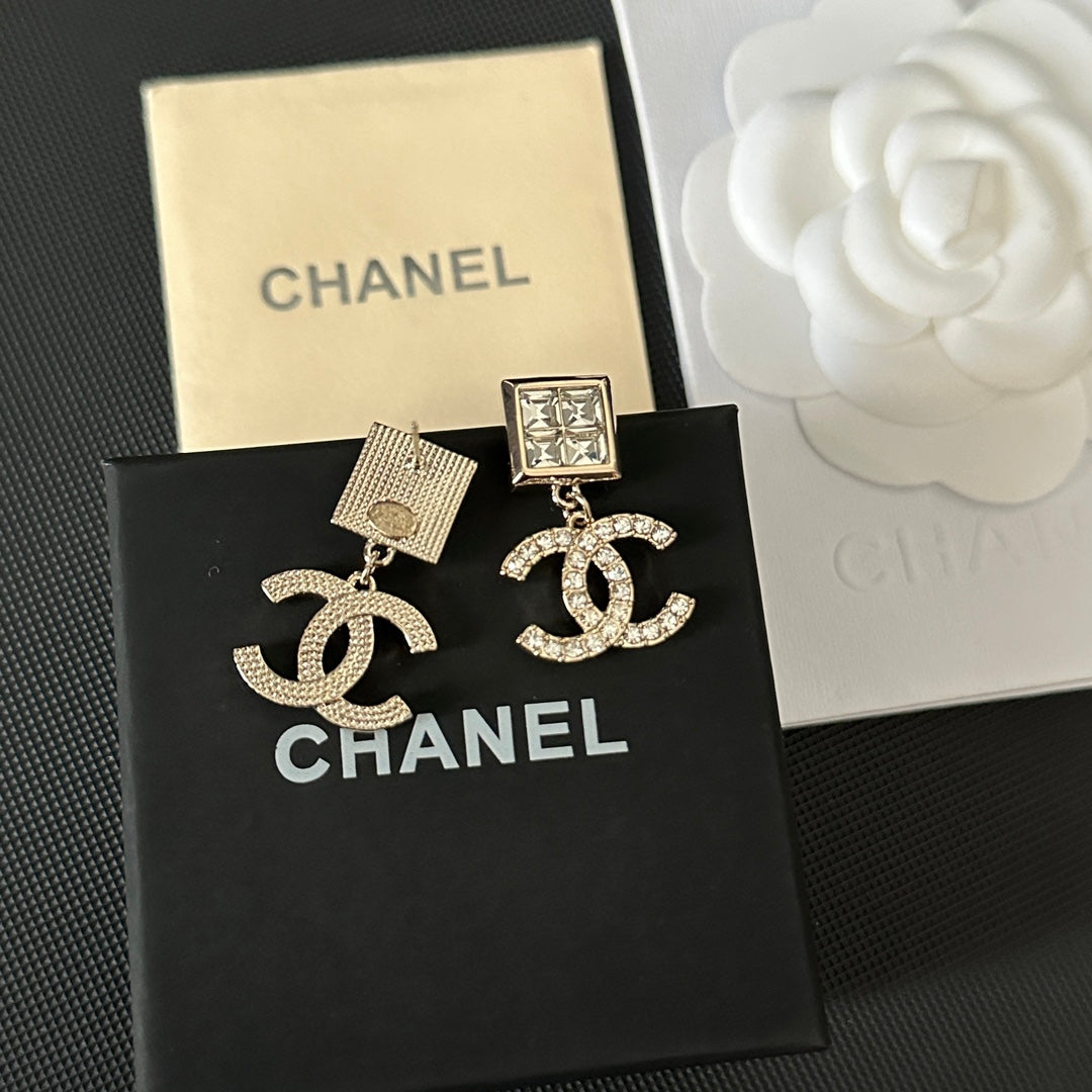 Pendientes de Diamantes Cuadrados Vintage