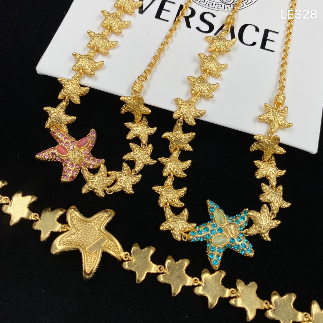Diamond Starfish Pendant Necklace