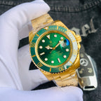 Men’s Premium Gold-Tone Stainless Steel Automatic Dive Watch – Signature Black Dial, Classic Sport Luxury Style