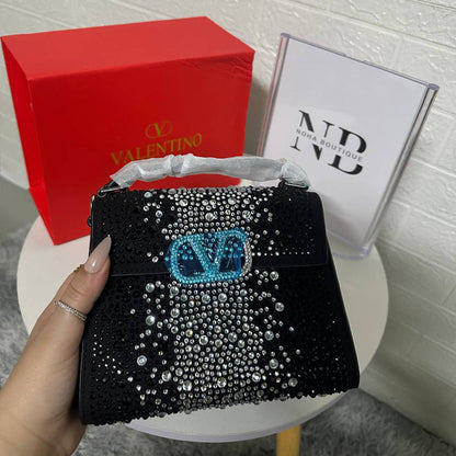 Sac à main carré Logo Diamant Scintillant