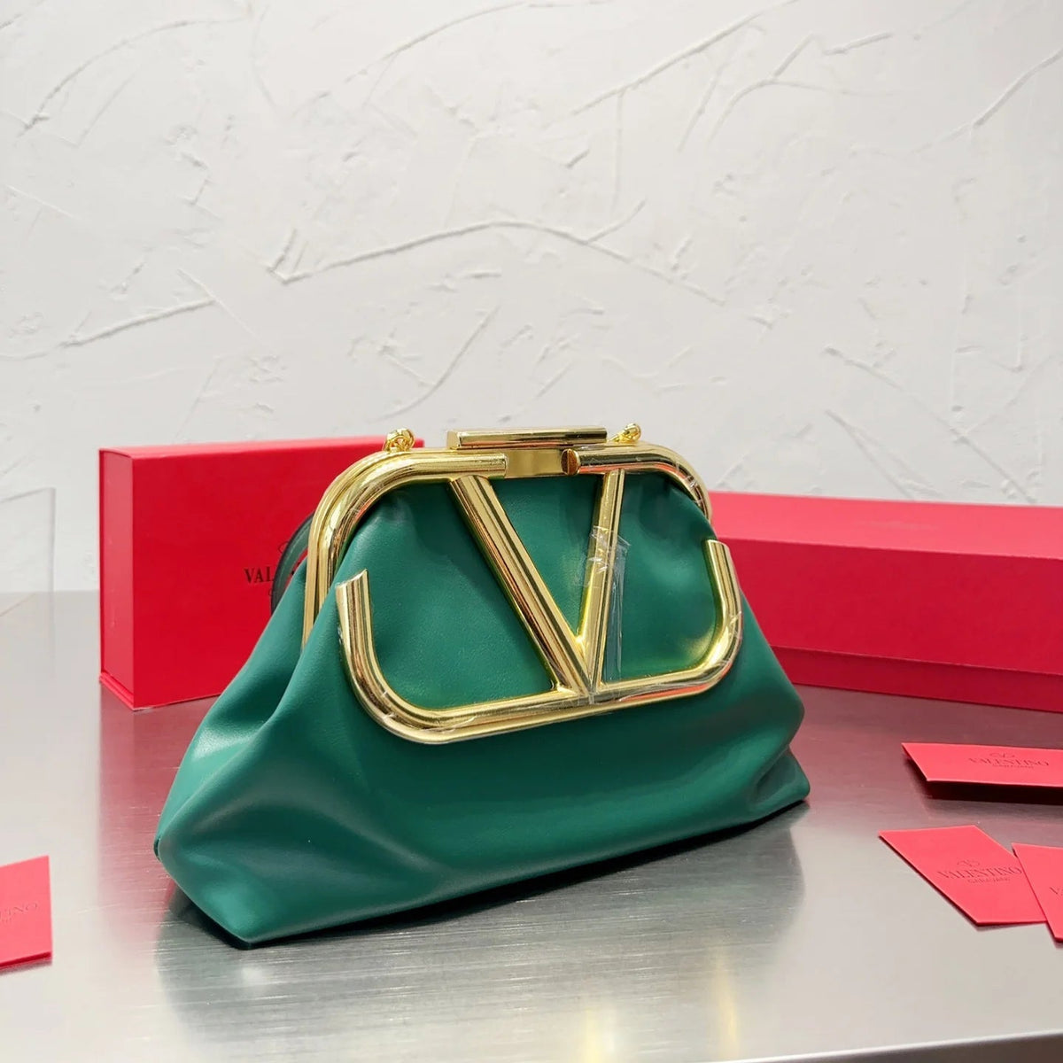 Shoulder Clutch Bag in Calfskin